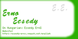 erno ecsedy business card