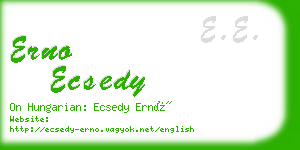 erno ecsedy business card